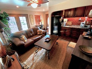 View of living room from staircase