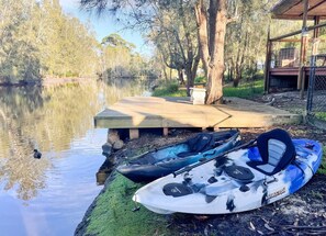 Two single kayaks available for your use.  Launch from rear yard.