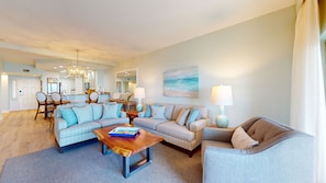 Living Room with Coastal Furnishings