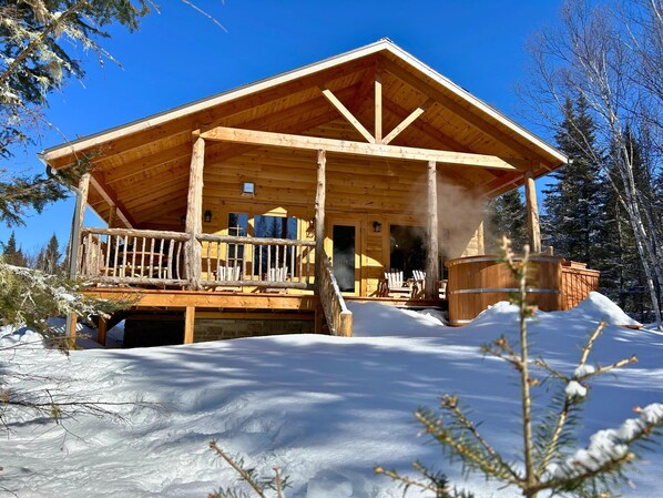 Vue extérieur du chalet depuis jardin