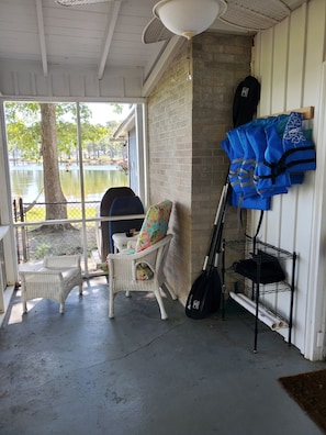 LIFE JACKETS AND CHAIR