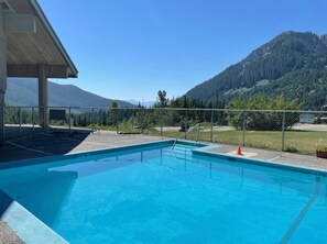 Outdoor heated pool open in July & August until Labour Day.