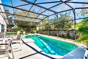 Sun drenched private pool area