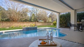Outdoor pool, fun in the sun (or shade) whichever you prefer!