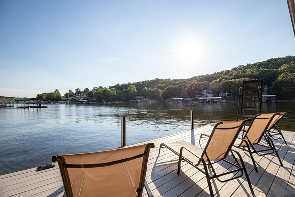 Amazing views in the cove of this lakefront home