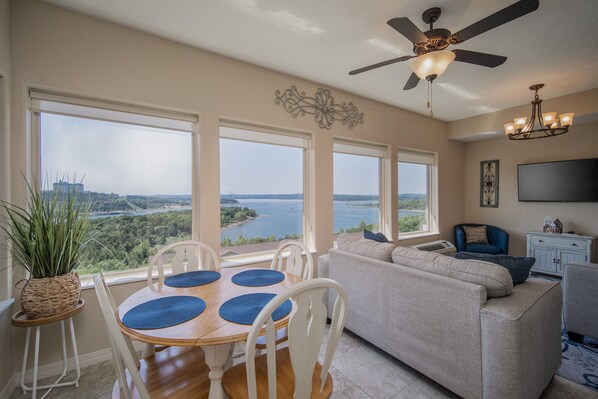 The All-Seasons Sunroom offers a beautiful view of Table Rock Lake