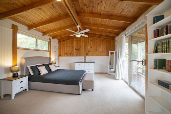 Luxury Master Bedroom: queen bed, deck access. Serene retreat!
