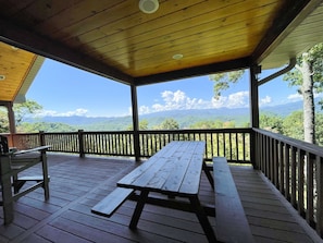 Covered deck - Covered deck with picnic seating area.