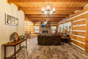 view of living room from kitchen