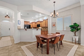 Dining room + kitchen