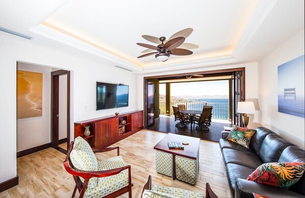 Unique living room with ocean view...