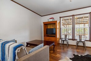 Plenty of windows and a bright decor allow natural light from the Hill Country to illuminate the Hideaway's interior spaces.