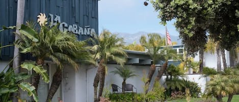 La Cabana lush tropical exterior with beautiful mountain views