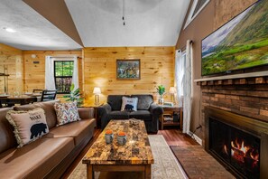 Living Room with sleeper sofa and Roku TV