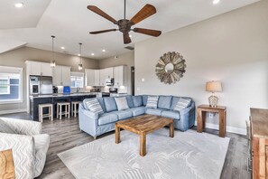 Top-Level Living Room with Deck Access