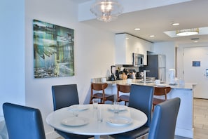 Family Dining Area for Four with Additional Bar Seating