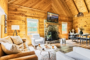 Sit back and create moments with the family in a newly updated cabin.