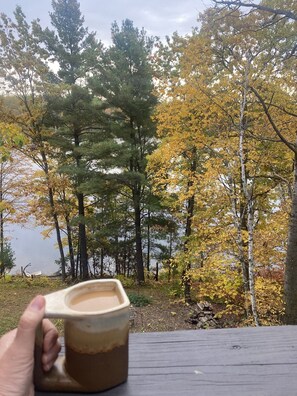 Enjoy your coffee from the deck while overlooking the lake!