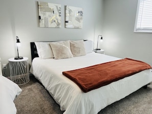 King bed and full sized bed.