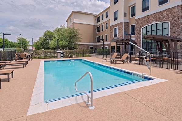 Take in gorgeous views while lounging around the on-site outdoor pool.