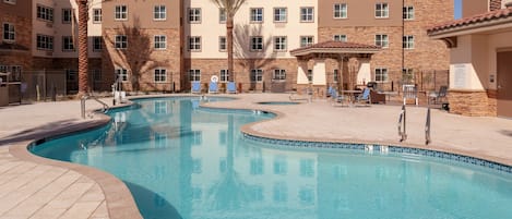 Take in gorgeous views while lounging around the on-site outdoor pool.