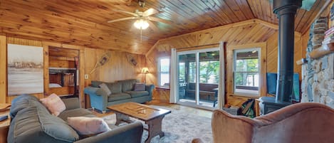 Rangeley Vacation Rental | 2BR | 1BA | Stairs Required for Access | 1,053 Sq Ft