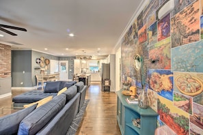 Living Area | Smart TV | Electric Fireplace | Sound System | Board Games
