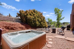 End a day of adventures with a soak in this incredible hot tub.