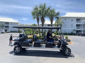 Load your gear and have our shuttle driver take you to the beach!