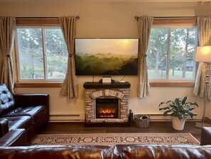 Sit by the fire and enjoy a show after a day of hiking or sightseeing. 