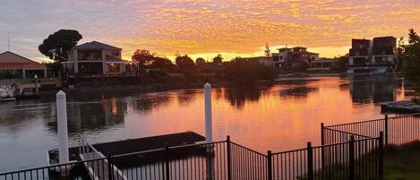 Sunset across the river