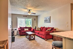 Living Room | Smart TV | Queen Murphy Bed | Window A/C Unit