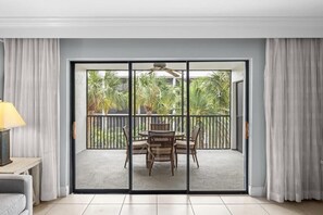 Living room leading to patio