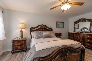 Master bedroom is adjacent to the first floor bathroom and laundry room