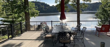 Your view upon walking down the stairs from the driveway!