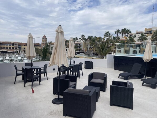 Pool Patio - Upstairs Directly Above Condo - Marina View  - Pool  