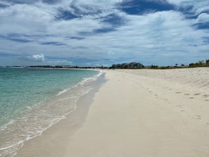 Our beach on Grace Bay looking east to Princess Alexandra Children's Park