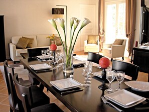 Entertain and dine at the large dining table.