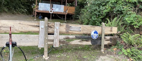 View of cabin from beach