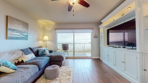 Living Room with Smart Flat- screen TV