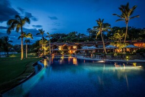 Pool view at night