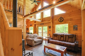 Great Room | Wood-Burning Stove | Free WiFi | Central A/C