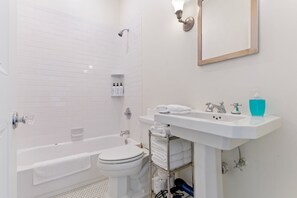 bathroom space equipped with everything you could need during your stay! 