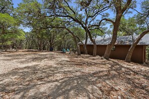 Driving up to the property, ample parking space