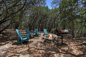 Wind down your evening by gathering around the firepit