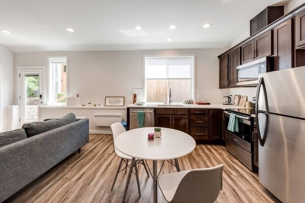 Modern, clean and updated kitchen and living room!