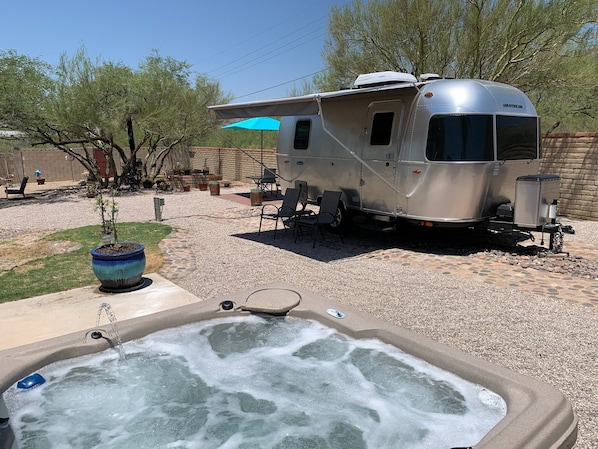 Private hot tub next to Airstream! 