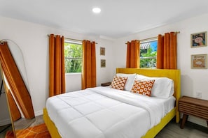 Chill out in your comfortable bedroom, with a queen bed!