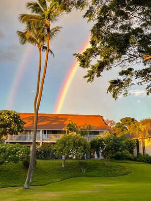 Steps from the ocean and a double rainbow!