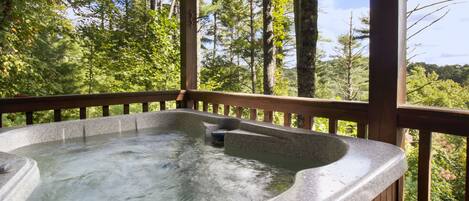 Enjoy the view from the 4-person hot tub!






































